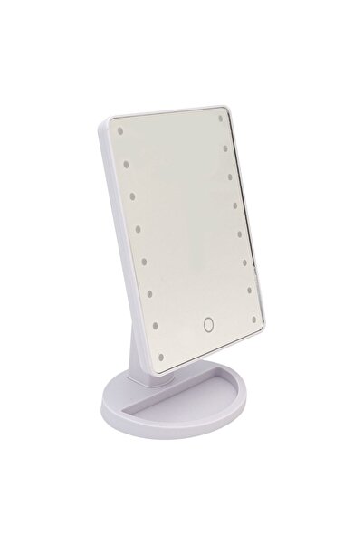 OEM White Mirror with Stand with 16 LED Bulbs