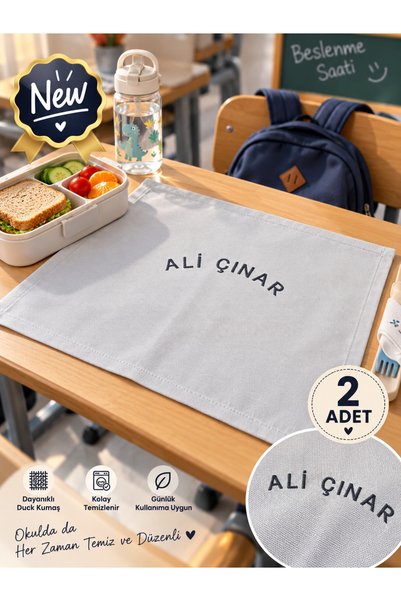 BeybiNest 50 X 40 CM NAKIŞLI isimli Beslenme Örtüsü Amerikan Servis Örtüsü Kreş Beslenme Örtüsü
