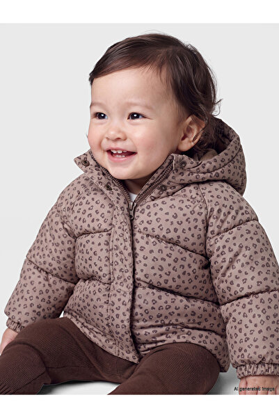 LC Waikiki LCW babyKapüşonlu Su İtici Kız Bebek Şişme Mont
