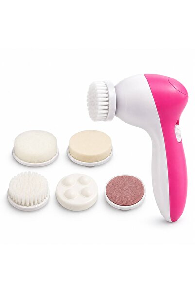 BERHAT 5 Başlıklı Titreşimli Yüz ve Cilt Temizleme Masaj Aleti Pilli Peeling ...