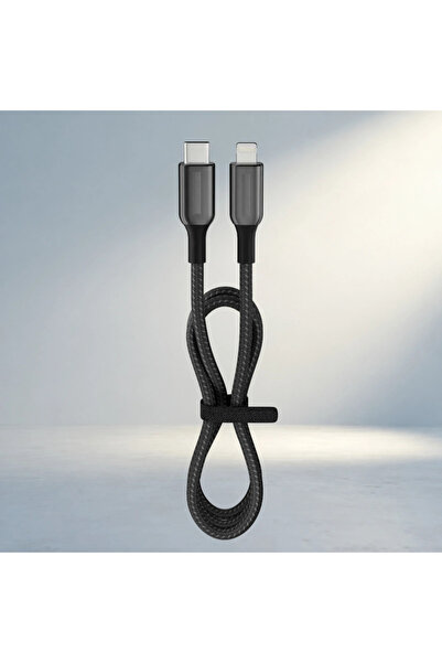 MEKs Hızlı Şarj Kablosu Usb-C Ile Lightning Siyah