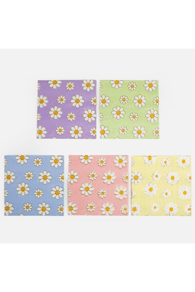 OEM Servetele de Masa Party cu 2 Straturi Colorate cu Margarete 33x33cm - 25buc