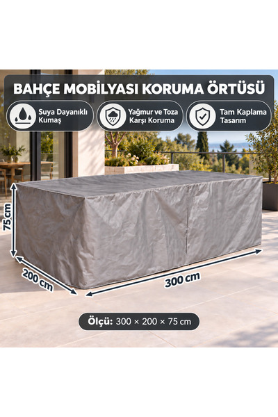 Magiclady Γκρι Κάλυμμα Προστασίας Επίπλων Κήπου 300 × 200 × 75 εκ. – Προστατε...