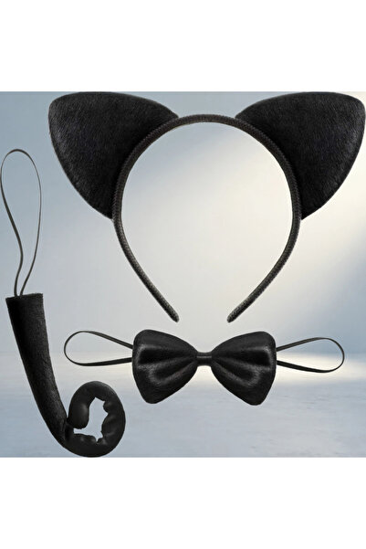 MEKs Stylish Cat Costume Crown Bow Tie and Tail Set