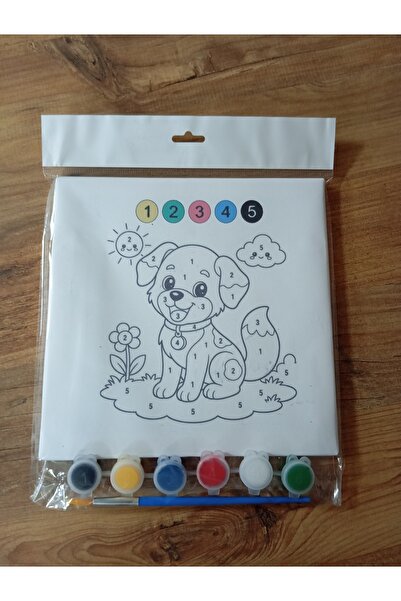 Sayılarla Tuval Boyama Köpek