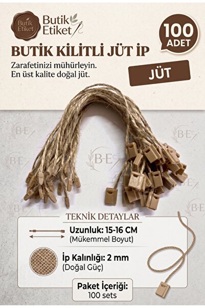 ButikEtiket Jüt Hasır Kilitli İp 100 adet