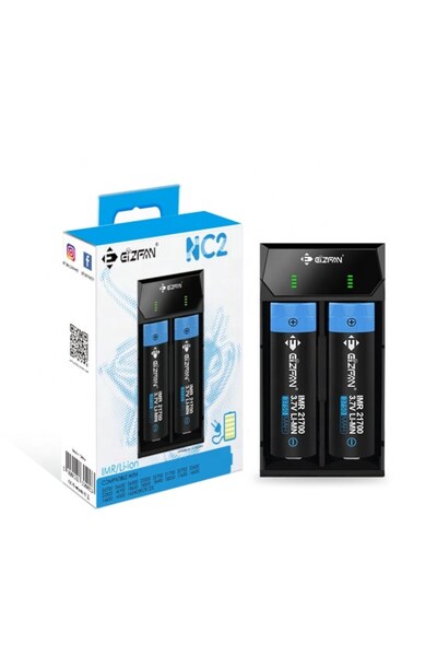 CHARGER Încărcător de baterii EIZFAN NC2, USB, 2000 mAh, 3.7 V, 2A, Negru, Indicator LED