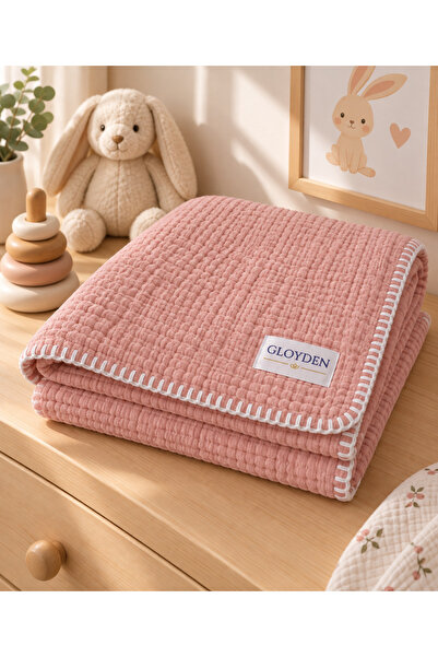Müslin Bebek Örtü & Battaniye Pembe – %100 Pamuk 100x140 cm