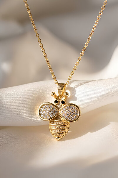 Elifsu Jewelry قلادة من الزركون الطبيعي بتصميم على شكل نحلة