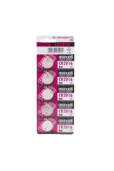 BATTERY Set de 5 baterii, tip buton CR2016 Li - 3V, argintii