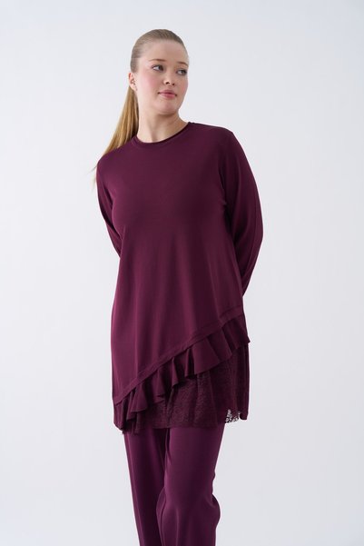Niliwi 3166 ETEĞİ VEREV DANTELLİ TUNİK