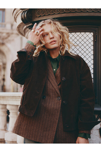 LC Waikiki Women's Oversize Suede Look Jacket
