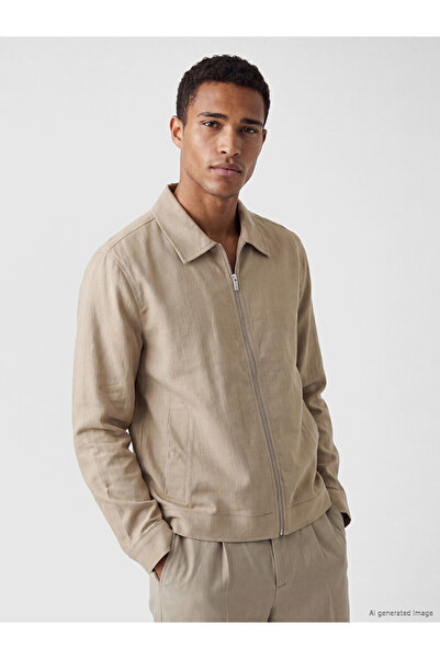 LC Waikiki Ozmarka New Season Beige Regular Fit Shirt Collar Men's Jacket