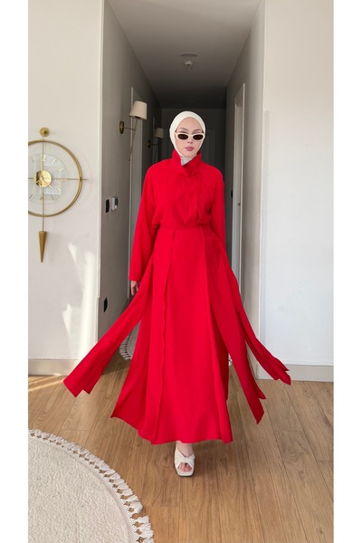 NİLNUR MODA طقم تنورة نسائي من القماش الأصلي للموسم الجديد مع ياقة عالية وتفا...