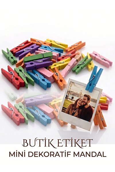 Dekoratif Renkli Resim Mandalları 2cm 12 Adet