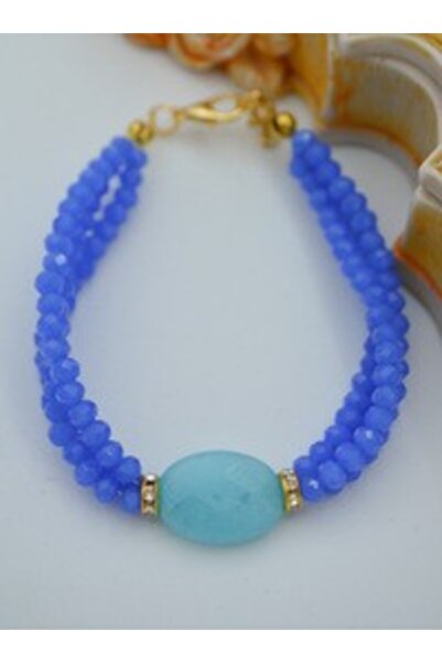 Stoneage Ceyt and Czech Crystal Bracelet - Blue -