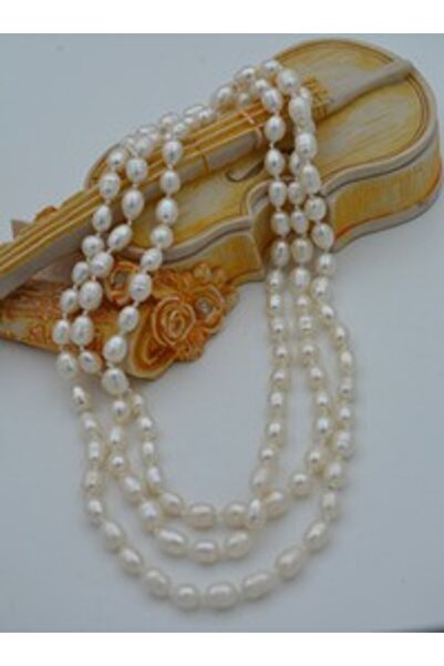 Stoneage Real Barley Pearl Long Wrap Necklace - White -
