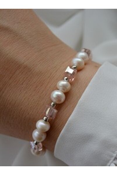 Stoneage Pearl Cube Crystal Bracelet -Stoneage