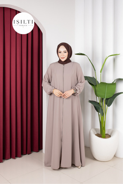 Işıltı Ferace Medina Silk Mevlana Model Hürrem Ferace