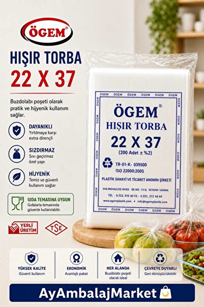 Ögem Dayanıklı Sızdırmaz Buzdolabı Poşeti 22x37 cm 200' lü Ekonomik Paket