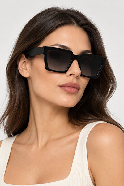 Generic Unisex UVA/UVB Sunglasses, Gradient Grey Lenses, Black Frame
