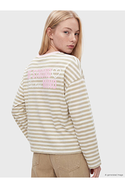 LC Waikiki Timeless Clothing & Timeless Choices Striped 100% Cotton Women's T...