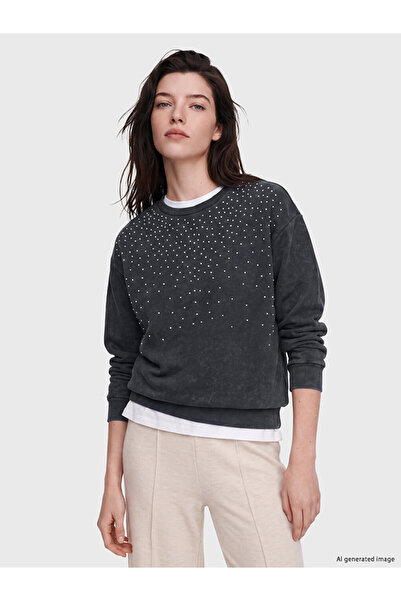 LC Waikiki Özmarka New Season Blue Crew Neck Stoned Women's Sweatshirt