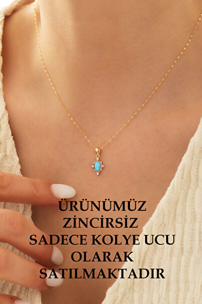Cemre Gold 14 Ayar Altın Opal Kolye Ucu
