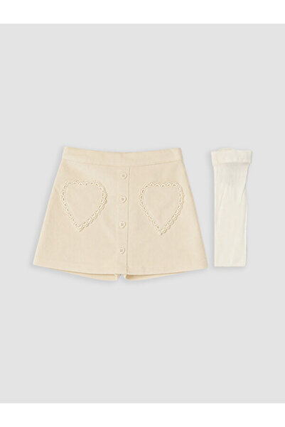 LC Waikiki I Girls' Velvet Shorts Skirt and Pantyhose from Freezen Store