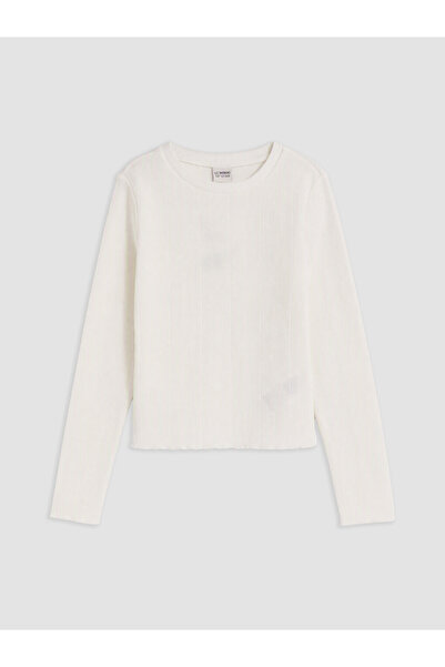 LC Waikiki Peak New Season White Crew Neck Girls' T-Shirt