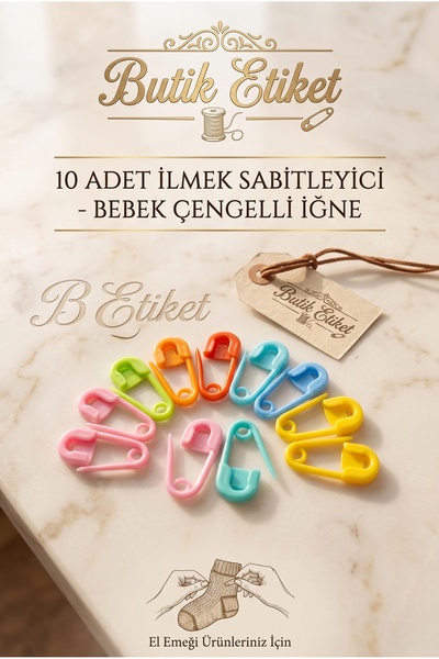 ButikEtiket İlmek İşaretleyici (Bebek Çengelli İğne) Plastik 10 Adet