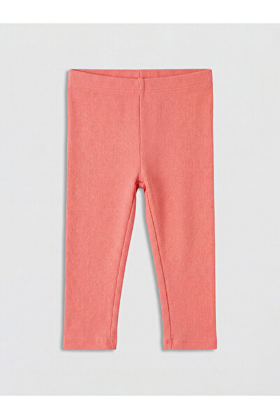 LC Waikiki Nevavm Farkıyla Lcw Baby Pink Baby Girl Ribbed Leggings