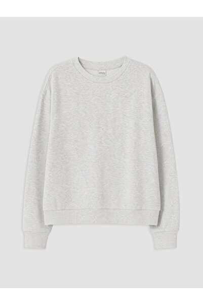 LC Waikiki Vizyon New Season Gray Crew Neck Girls' Sweatshirt