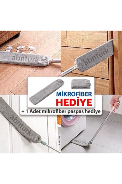 abnturk Hediyeli Mikrofiber Zor Nokta Temizleme Mop Seti Fazladan +1 Yedek Pa...