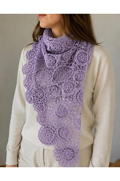 Payidar Hediyelik Lace-Detail Triangle Shawl/Scarf