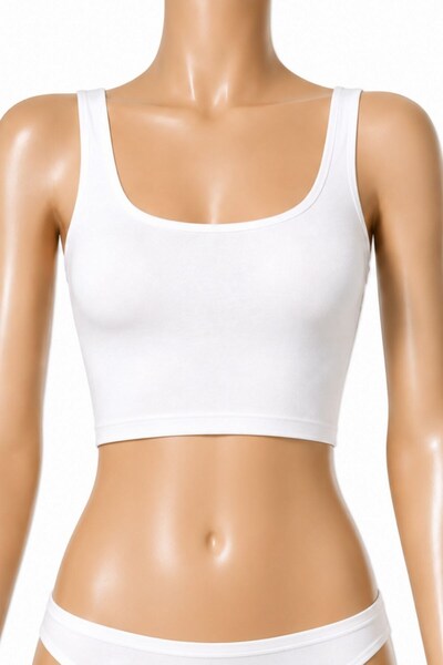 YILDIZ Modal Strap Women's Half Tank Top White 3-Pack
