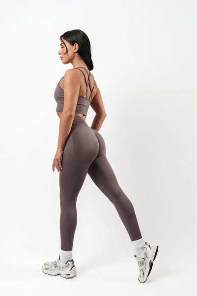 Superstacy Jade Dikişsiz Büzgülü Açık Mor Spor Tayt