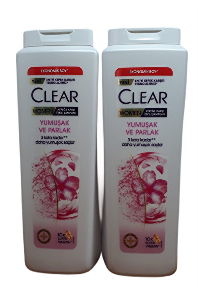 Clear WOMEN YUMUŞAK VE PARLAK KEPEK ŞAMPUANI 600 ML X 2 ADET