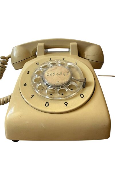 Genel Markalar Krem Renkli Nostaljik Çevirmeli Antika Telefon