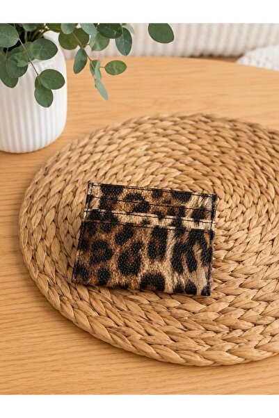 RoseBuy Bags Leopar Desenli Şık Kadın Kartlık – İnce ve Kompakt Tasarım