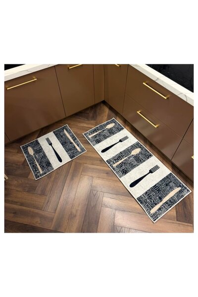 OPTIM DEKO Set Covorase Bucatarie Antiderapante, 2 piese 120x50 cm si 60x50 c...