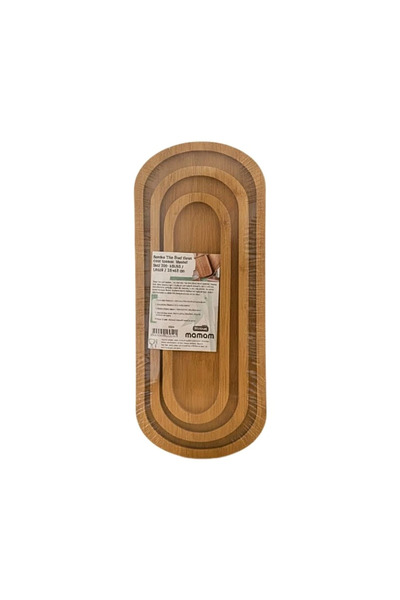 Bezos Bamboo Long Oval 3-Piece Presentation Tray