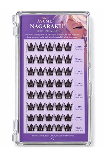 AYUME BEAUTY Nagaraku Kendinden Yapışkanlı Takma Kirpik Seti - Kar Lotusu Sti...
