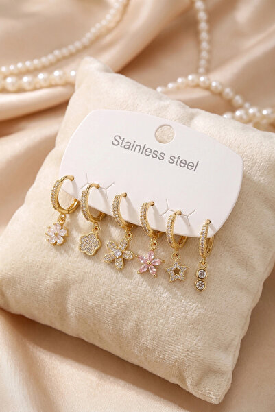 online kapsulavm avm alışveriş 316L Steel Gold Color Lotus Detailed Women's E...