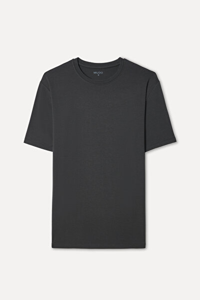 Mudo Men's Anthracite Modal Blend Crew Neck T-Shirt