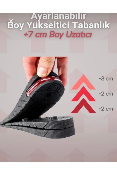 Parmend Life Ayarlanabilir Boy Yükseltici Tabanlık +7 cm Boy Uzatıcı Havalı A...