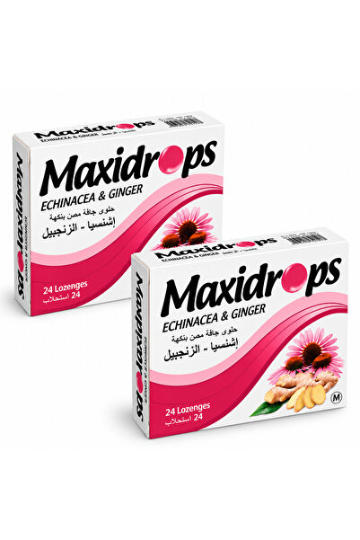 Maxidrops Echinacea & Ginger Lozenges 2 × 24 – 48 Lozenges
