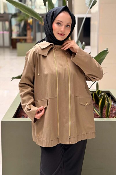 Ghisa سترة بقلنسوة وسحاب مزدوج