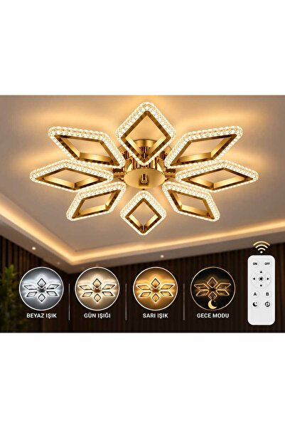 tavion lighting PLANET 8Lİ AVİZE 3 RENK LED SECENEKLİ KUMANDALI SALON OTURMA ...