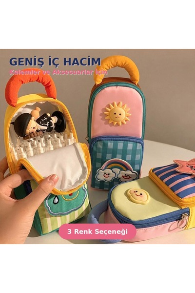 Genel Markalar Sevimli Figürlü Masaüstü Dik Duran Kalemlik Geniş Hacimli Çok ...
